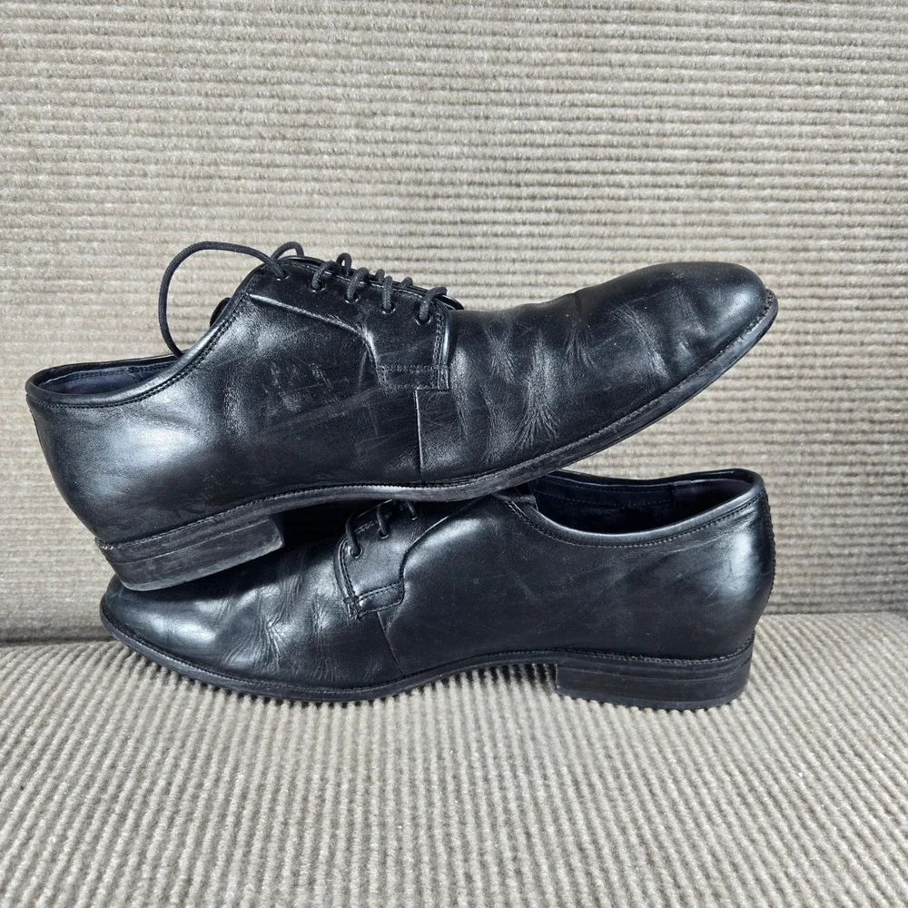 Cole Haan Mens 15 Black Leather Plain Toe Derby Dress‎ Shoes C29028